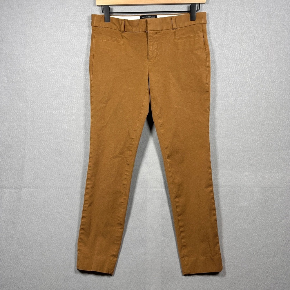 Banana Republic Sloan Slim Ankle Pants Womens Camel Brown Stretch Trousers Sz 2